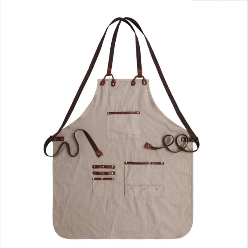 waxed canvas apron craftsman designer retro canvas waterproof apron simple long apron Work clothes are durable moisture-proof men scarf style Scarves