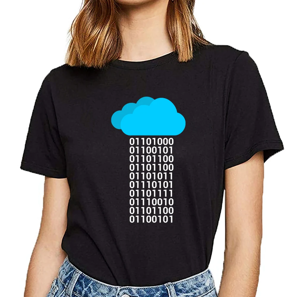 Tops T Shirt Women computer science big data cloud computing Humor White  Custom Female Tshirt