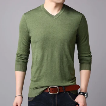 

Mens Knit Tops Sweater Pullover Basic V Neck for Spring Autumn Solid Color Fashion Casual BO22321217