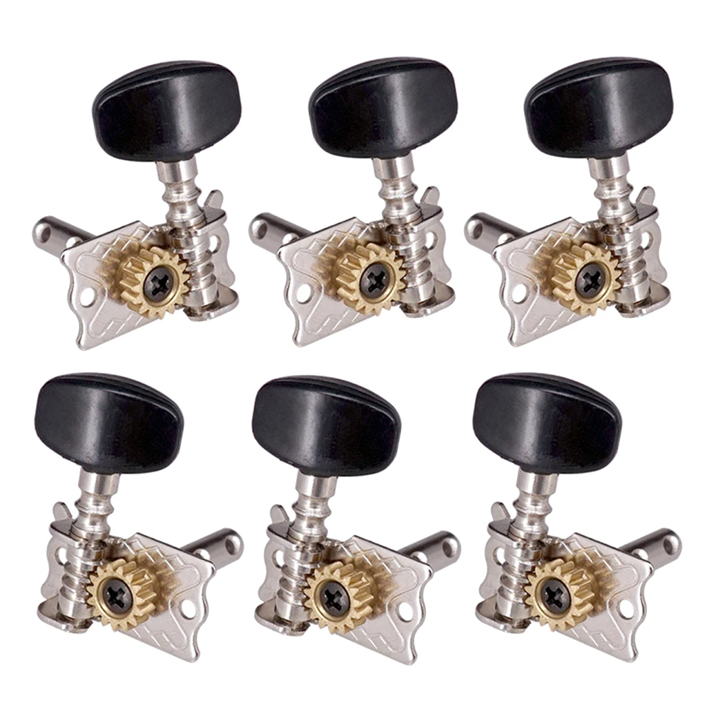 6pcs Silver 3L3R Tuners Tuning Pegs For Acoustic Guitar Replacement Parts