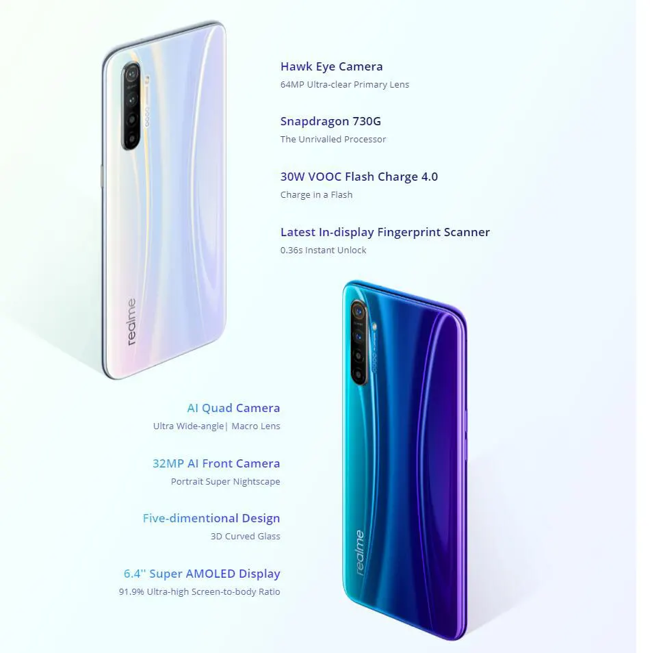 Глобальная версия 6,4 дюйма, 64 мп, мобильный телефон Realme X2, 8 ГБ ОЗУ, 128 Гб ПЗУ, Восьмиядерный четырехъядерный процессор Snapdragon 730G, фронтальная NFC камера 32 МП