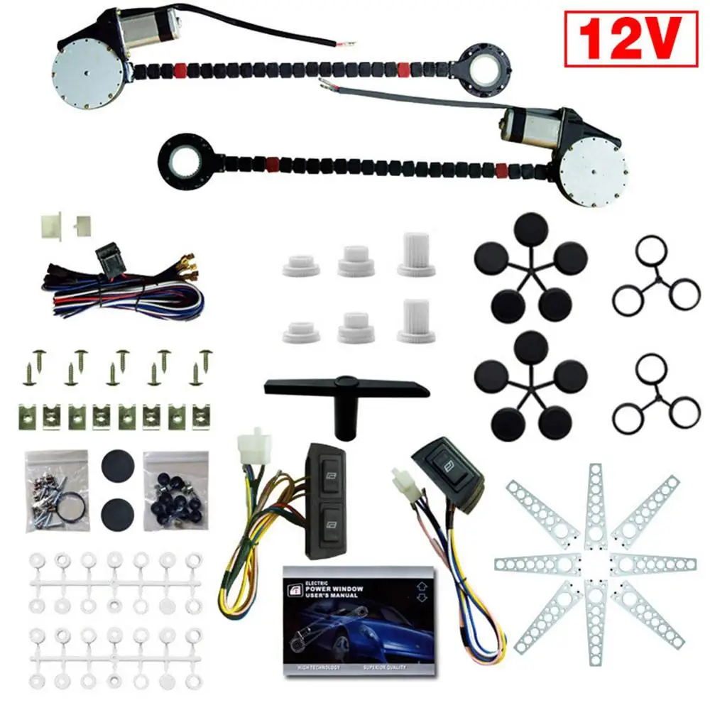 12V Car Electric Power Window Lift Regulator Conversion Kit for 2 Door Truck SUV Universal Accessories | Автомобили и мотоциклы