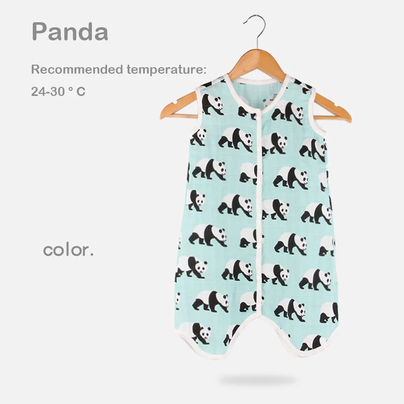 OLOEY/ хлопок, детский тонкий жилет для сна, спальный мешок, летний комплект белья, спальные мешки для новорожденных, Детские Мультяшные ножки унисекс, отдельно - Цвет: Panda