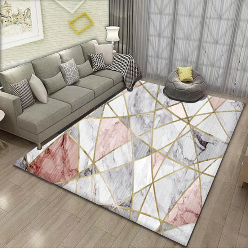 Print Geometric Carpet Rug Modern Soft Carpet For Living Room Multiple Sizes Non-Slip Antifouling Carpet Bedroom Blanket Mat