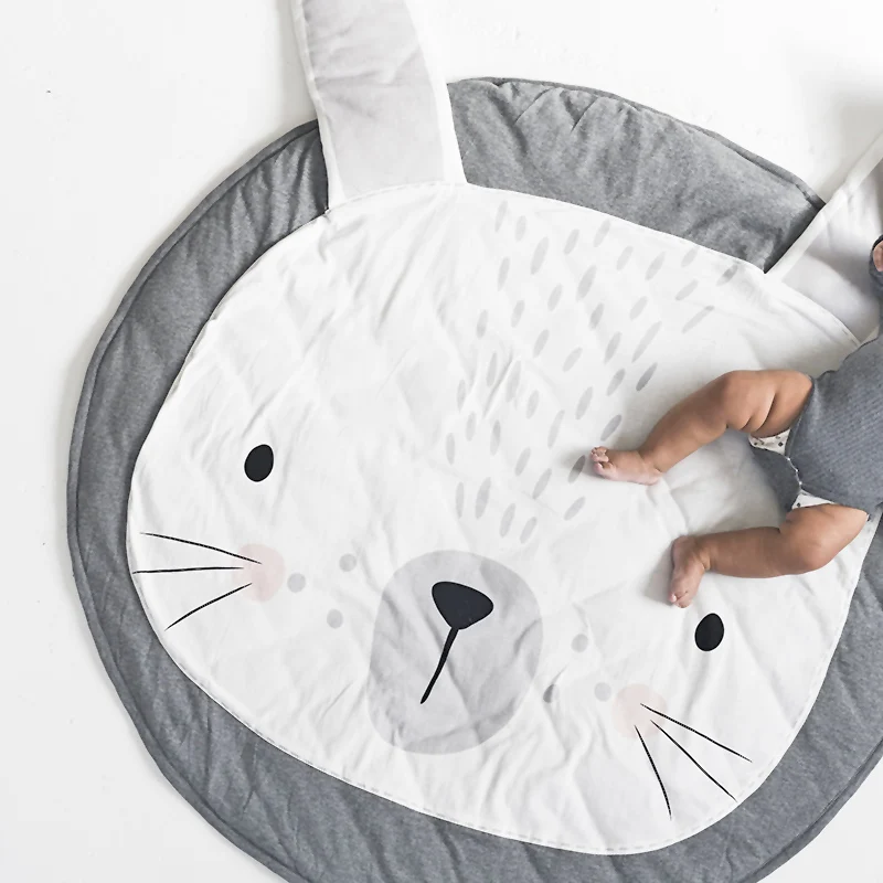Baby Newborn Crawling Mat Playmat Throw Cotton Soft Round Animal Ground Floor Carpet Rugs Girls Boys Bedding Fabric Photograph | Игрушки и