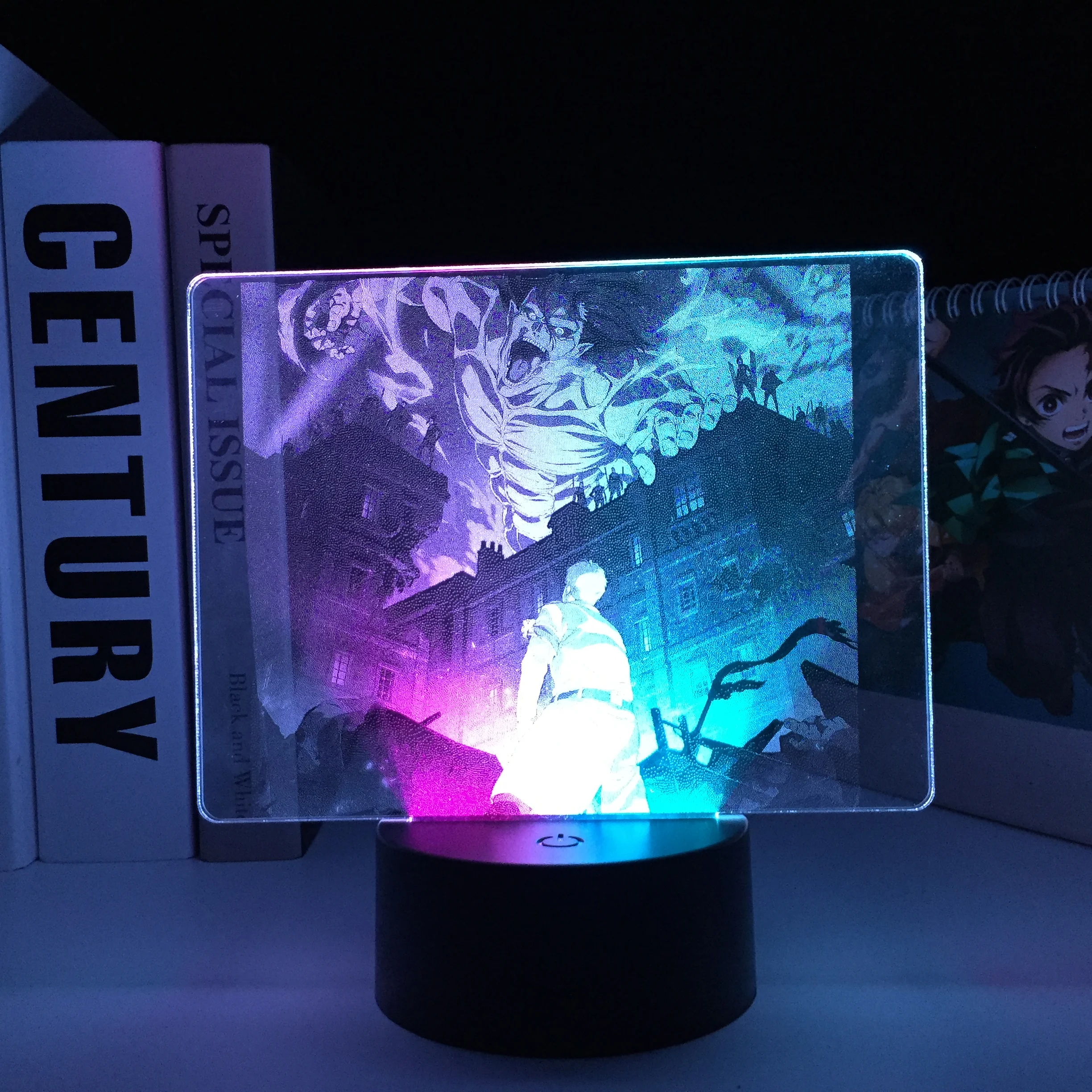 Anime Attack on Titan Colorful Two Tone Lamp for Kid Birthday Gift Bedroom Decor Manga AOT LED Light | Лампы и освещение