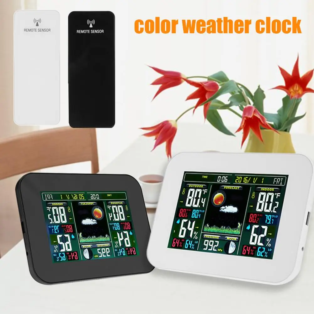 

New Wireless Color Weather Clock Indoor And Outdoor Temperature Hygrometer Clock Radio Clock Weather Forecast Clock