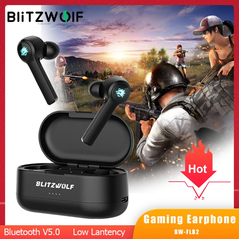 BlitzWolf BW-FLB2 TWS Gaming bluetooth Earphone Wireless Earphones In-ear Low Latency HiFi Sound Gamer Earbuds with Microphone