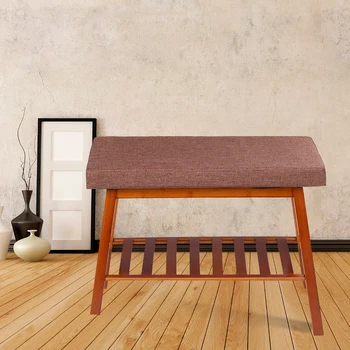 

Bamboo Shoe Stool1 Tier Shoe Storage Stool Hallway Shoe Chair Shelf Footrest Stool With Organizer Shelf