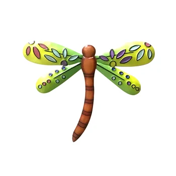 

4pcs Hanging Wall Decoration Backyard Fence Patio Porch Outdoor Garden Living Room Bathroom Home Art Craft Metal Dragonfly Gift