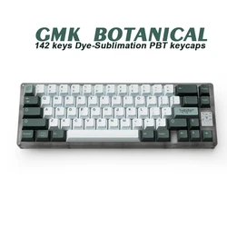 Capuchons de touches en PBT botanique, 141 touches, profil Cherry, à Double injection, pour clavier mécanique, disposition 61, 64, 84, 108 
