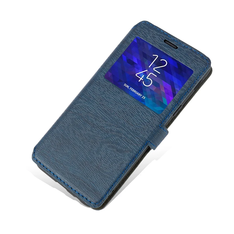 Leather Phone Case For Sony Xperia Z3 Compact Z4 Compact Flip Case For Sony Xperia Z1 Compact Z5 Compact View Window Book Case - Цвет: Blue