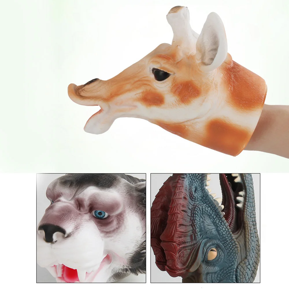 

Realistic Dinosaur Hand Puppet Animal Head Model Figure Glove Children Toys Decoration Toys for Halloween Toys