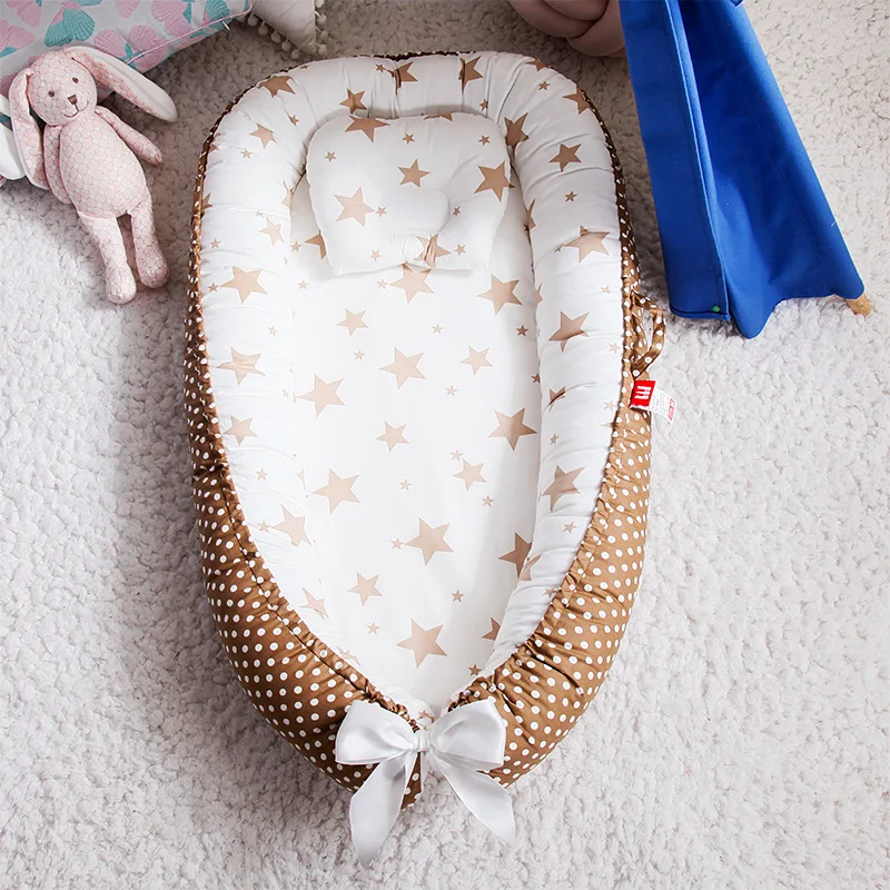 Portable Baby Nest Bed With Pillow Cushion Newborn Travel Bed For Outdoor Bed Baby Lounge Crib Dropshipping Bassinet Nest Infant