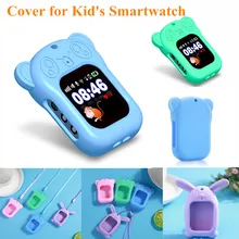 Мультфильм кролик силиконовый кулон слинг защитный чехол для детей Смарт часы Z6 Q90 дети Смарт часы
