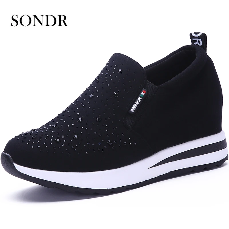 

2019 New Autumn Women Casual Shoes High Heel Women Shoes Breathable Fashion Comfortable Wedges Platform Shoes Vulcanize Shoes