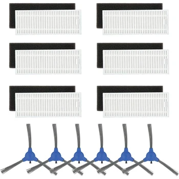 

Replacement Parts Compatible Eufy Robovac 11S & Robovac 30 & Robovac 30C & Robovac 15C Accessories- 6 Set Filters And 6 Side Bru