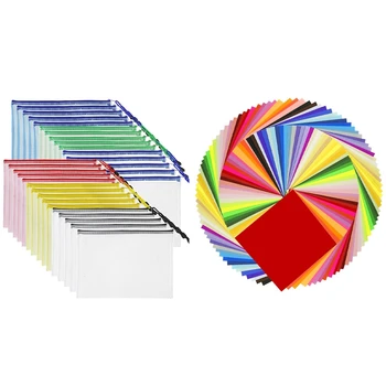 

Origami Paper 50 Vivid Colors Double-Sided 200 Sheets 15cmx15cm with Zipper Pouch Document Bag(6 Colors,30 Pack)
