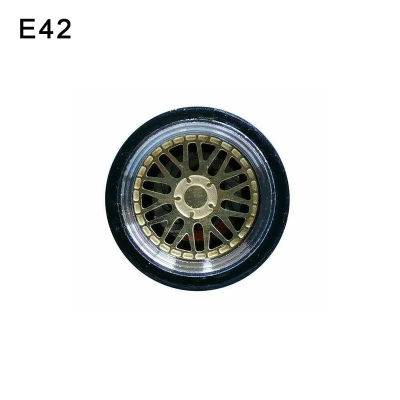 4pcs/set Alloy Wheels Tire Set Axles Vehicle Wheels Retro Thick Tire Modified Alloy Car Refit Wheels For 1/64 Vehicle Car Model - Цвет: O