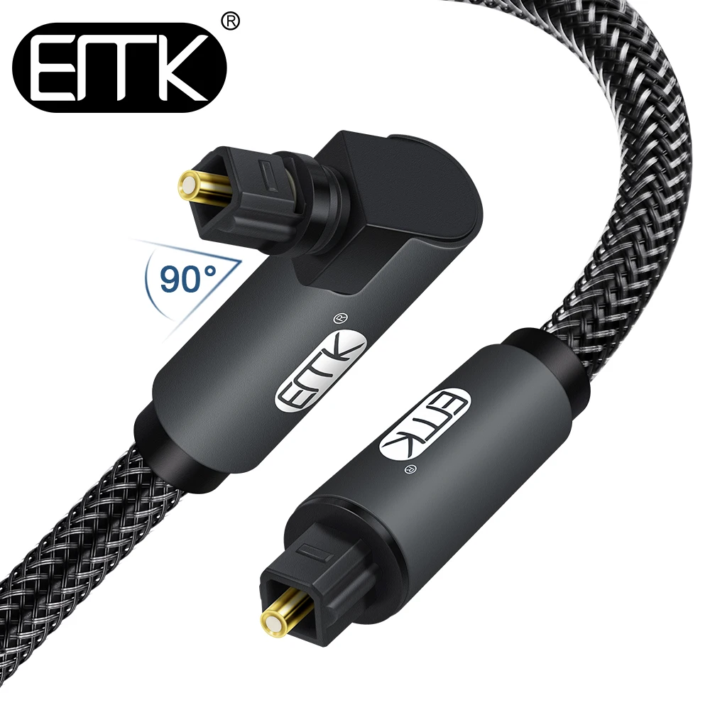 Цифровой оптический аудиокабель EMK 5 1 90 градусов под прямым углом кабель Toslink SPDIF м