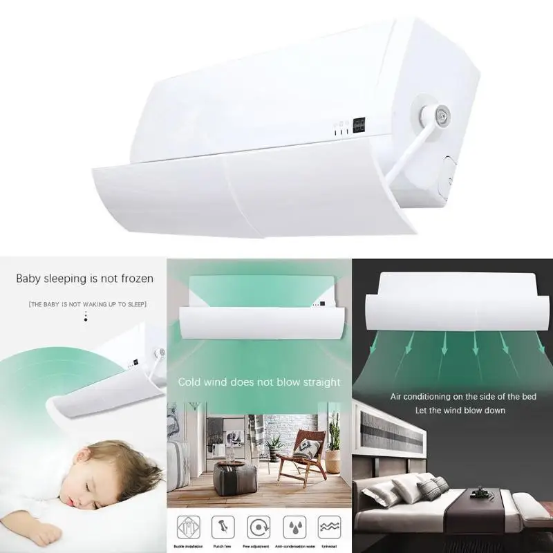 

Adjustable 104*18cm Air Conditioner Cover Windshield Air Condition Baffle Anti Direct Blowing Retractable Shield Wind Baffle