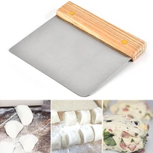 Деревянные ручки резаки кухонные аксессуары для выпечки муки легко чистить нержавеющая сталь дома блинов тесто скребок тесто эргономичный