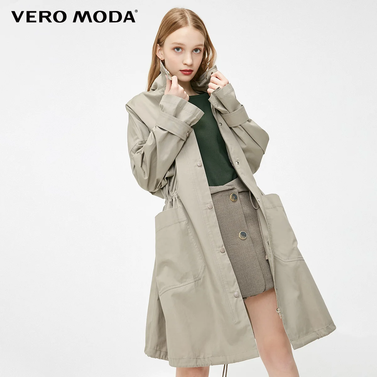 Vero Moda женский плащ свободного кроя с принтом граффити | 319121532 - Цвет: Lt. hemp sand