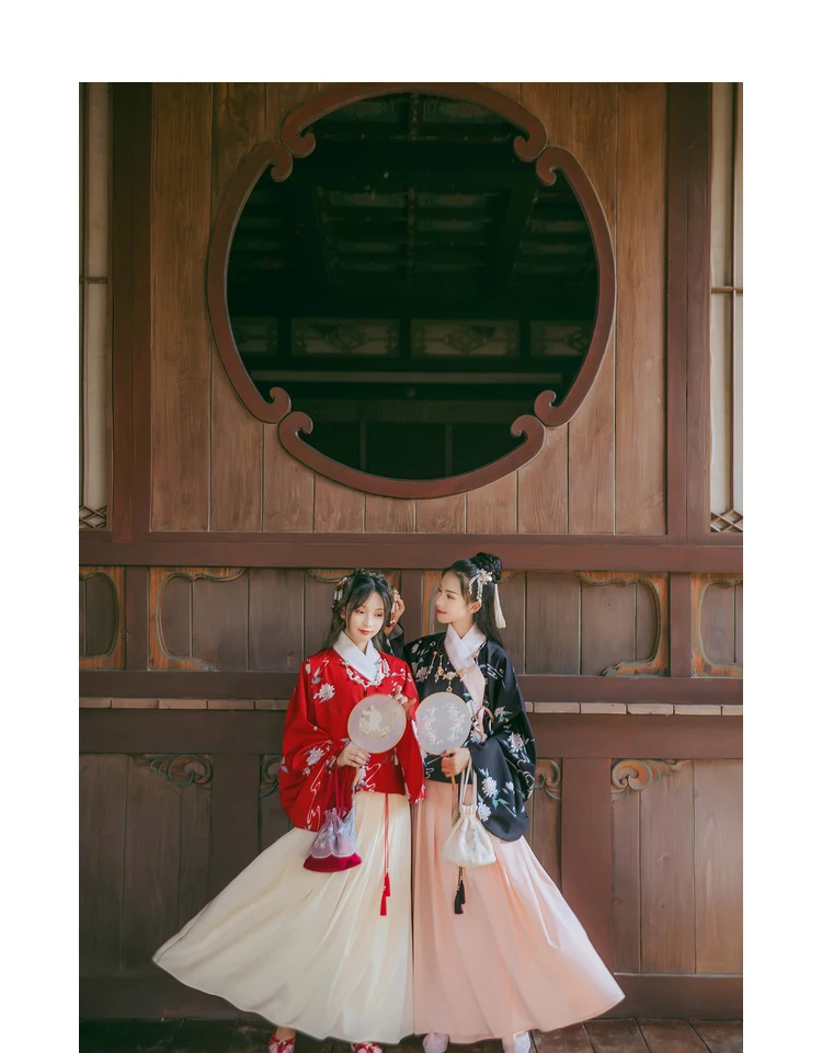Восточная Женская традиционная юбка с принтом hanfu, Повседневная Одежда для танцев в китайском стиле на осень и зиму