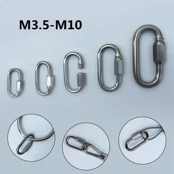 

M3.5 M5 M6 M10 Quick Link Chain Rope Connector Stainless Steel 304 Carabiner Multitool Mountaineering Buckle Locked Hook New