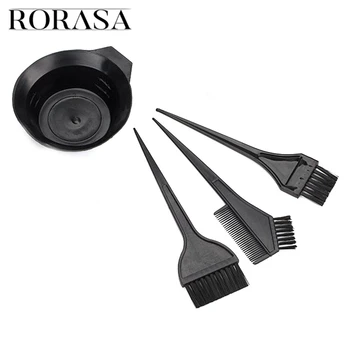 Günstig 4 Pcs Haar Farbstoff Passenden Werkzeug Haushalt Färben Pinsel Kamm Schwarz Kunststoff Mischen Schüssel Friseur Salon Haar Dye Set Styling Werkzeug