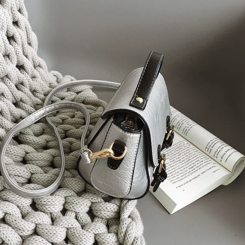 

Korean-style Shell-Type Shell Bag Double Belt Decoration Shoulder Oblique Handbag