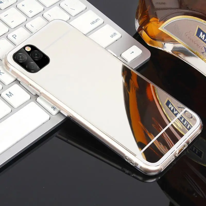 100 шт гладкий зеркальный чехол для iPhone 11 Pro Max покрытие Мягкий Силиконовый ТПУ чехол для iPhone11 Pro 11Pro Max защитный чехол