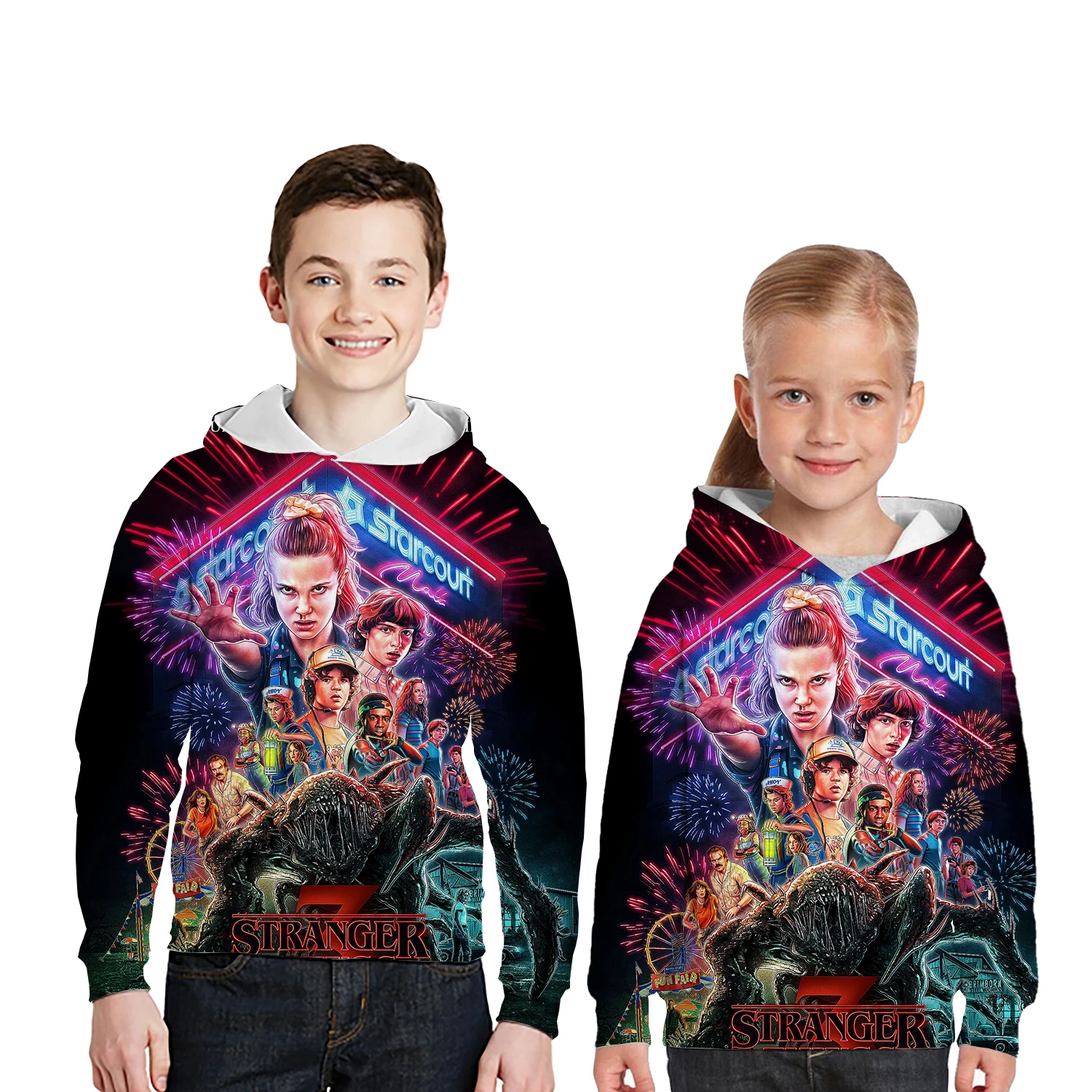 toddler hoodie boy Popular TV Series Stranger Things Hoodies Parent-Child Clothing Pullover Sweatshirt Children's Clothing With Hoody Kid's Hoodie hooded shirt for kids