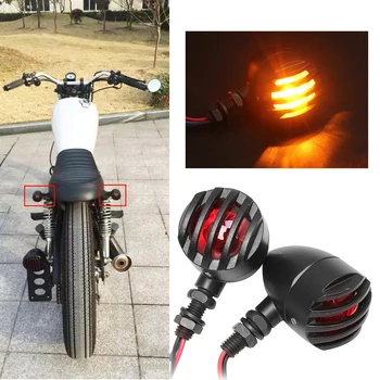 

Black Universal Cafe Racer Bobber Motorcycle Turn Signals Indicator Lights Amber 3 Wire