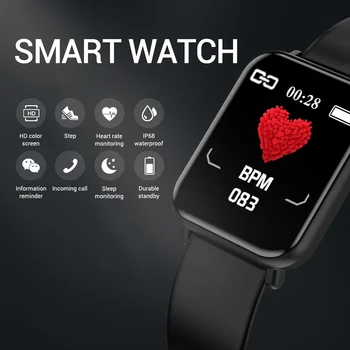 

R16 Smart Watch Men Women Waterproof Smartwatch Blood Pressure Heart Rate Monitor Fitness Tracker Compatible with IOS Android