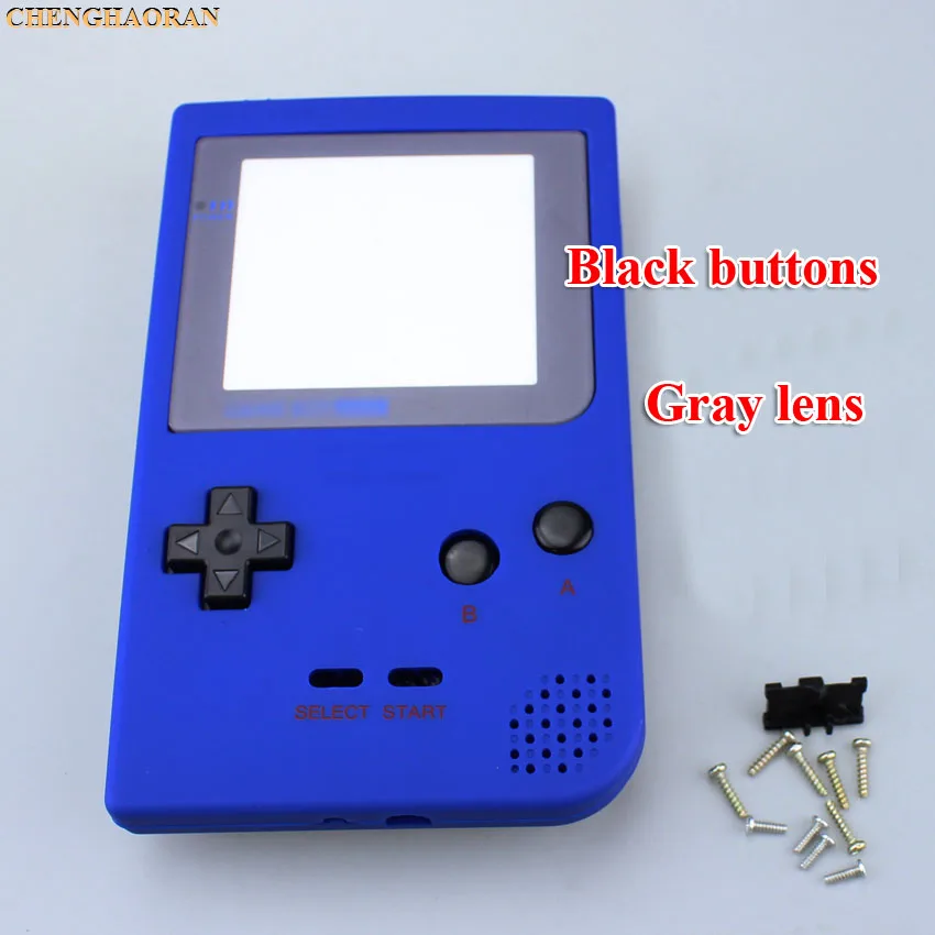 ChengHaoRan, 16 цветов на выбор, для nintendo Gameboy, карманный корпус, чехол, замена, для GBP, чехол, крышка с кнопками, комплект - Цвет: O blue soft surface