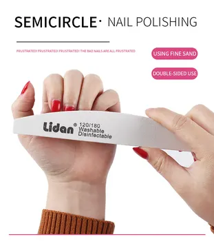 

Lidan 2 pcs/pack Double Side Sponge Nail files 100/180 Trimmer Nail Buffer Polishing Grinding Manicure Pedicure Nail Tool