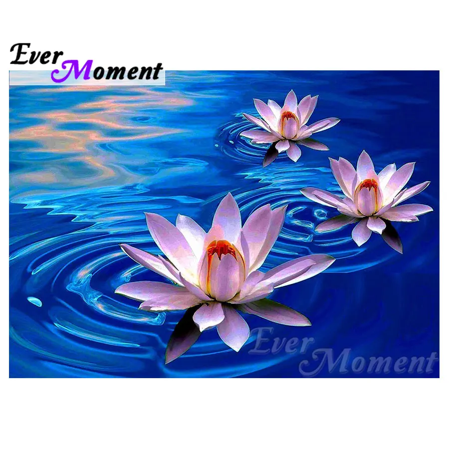 Ever Moment Diamond Painting Art Kits Flower Lotus Mosaic Embroidery Full Square Resin Drills Handicrafts Wall Decoration 4Y400 | Дом и сад