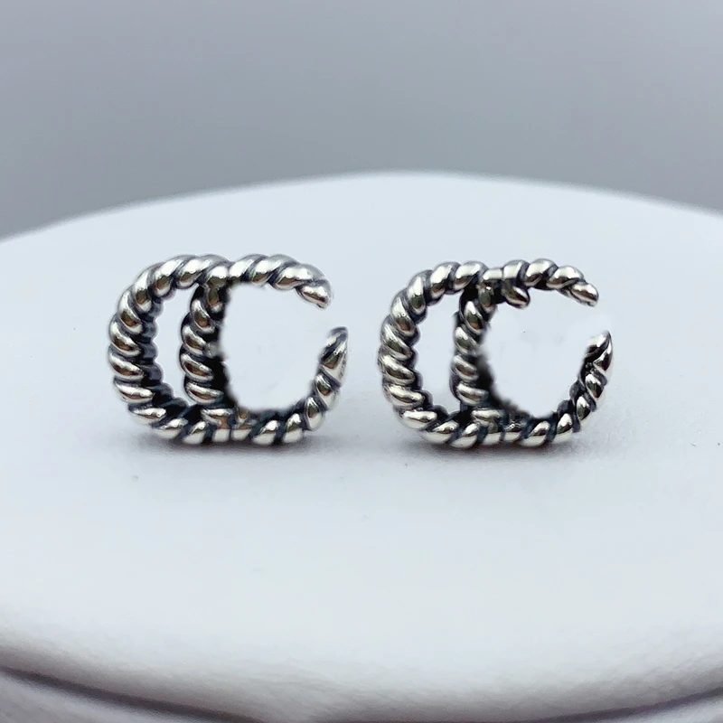 Серьги из стерлингового серебра 1:1 классические серьги высокого качества в ретро