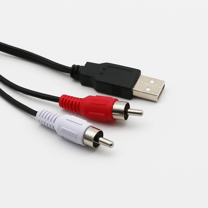AAAE Top-1.5M Usb штекер 2х Rca штекер Phono Av кабель Ведущий ПК ТВ Aux аудио-видео адаптер