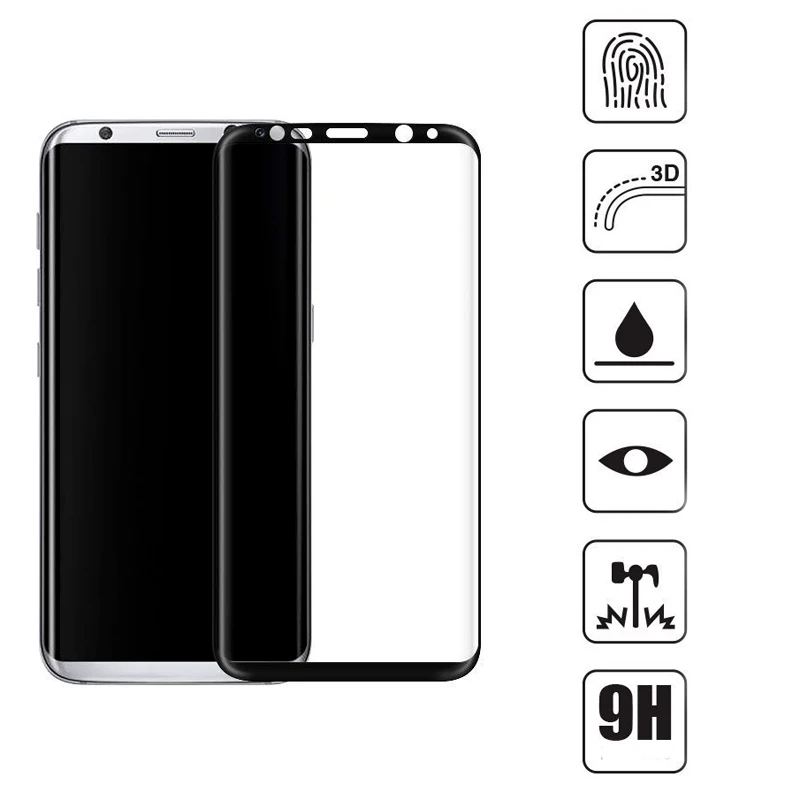 Пленка из закаленного стекла для samsung Galaxy Note 8 9 S9 S8 Plus S7 Edge 9D полная изогнутая