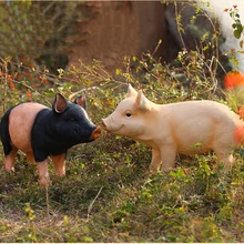 Милая Смола Имитация статуя животного открытый сад магазин декоративная фигурка свиньи для домашнего стола садовый декор, украшение 65 см