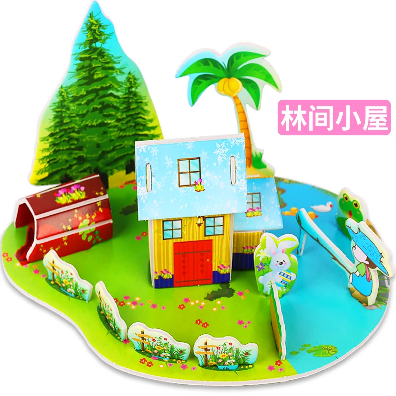 

Seaside Cartoon Puzzle Toy Garden Princess House 3d Puzzle Jigsaw Interesting Learning Educational Toys For Children Kid Gift