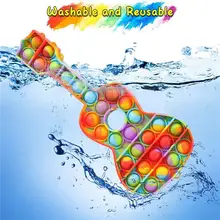 Jouets sensoriels en Silicone, guitare, jeu de compression, artisanat, autisme, Stress pour enfants, adolescents et adultes, jouet de décompression 