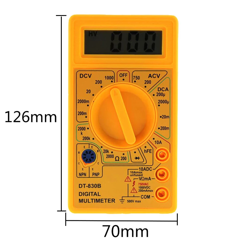 DT830B цифровой мультиметр AC/DC 750/1000 в ЖК-дисплей Портативный Вольтметр Амперметр Ом тестер Автоматический диапазон тока Измеритель сопротивления тестер