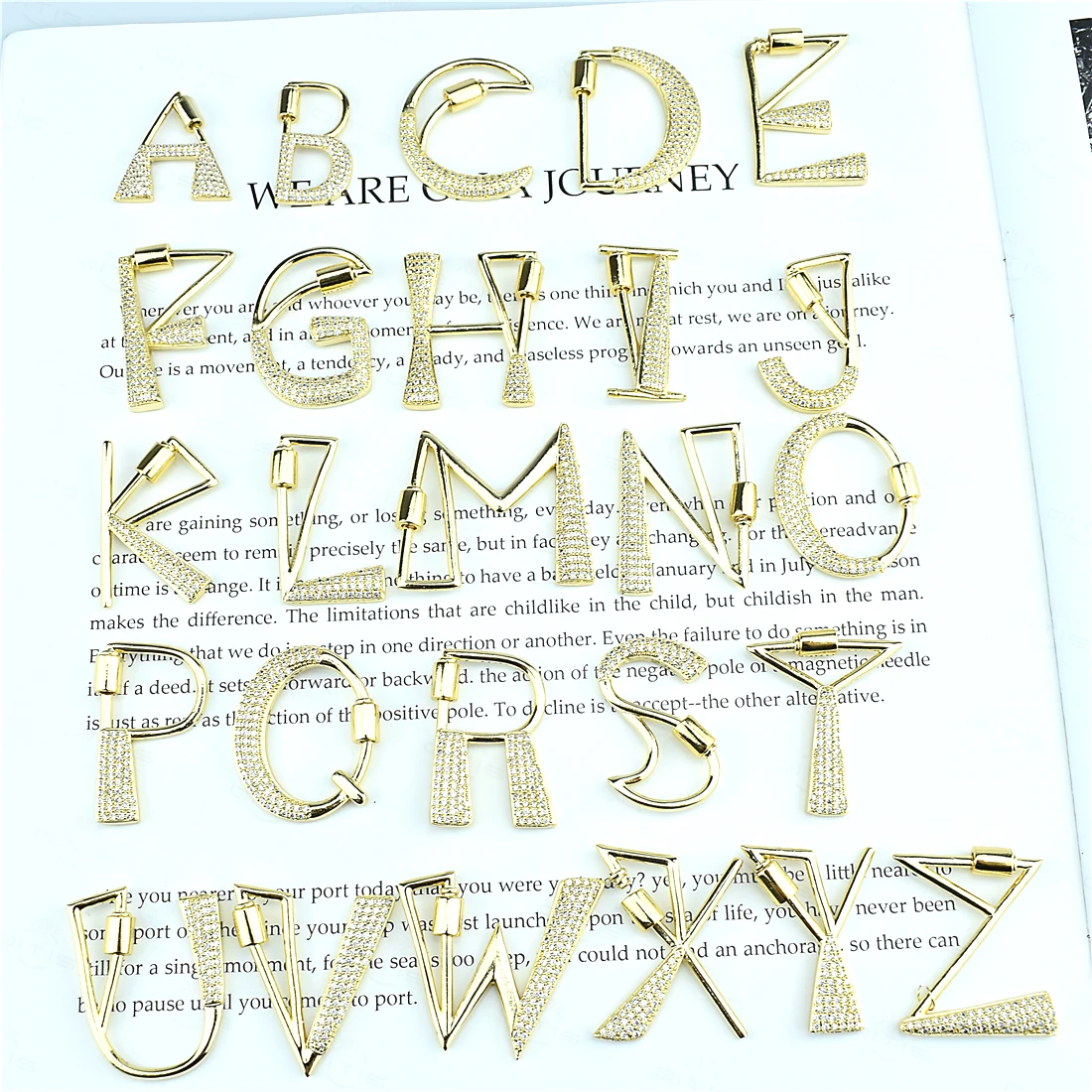 

QITIS DIY Letters Initial Pendant Fastener Screw Lock Clasps Accessories for Craft Name Pendant Mesh Chains Punk Jewelry Making