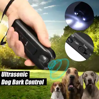 

Dog Anti Barking Device Ultrasonic Dog Repeller Chaser Stop Aggressive Animal Attacks Repeller With LED Flashlight Pet Training