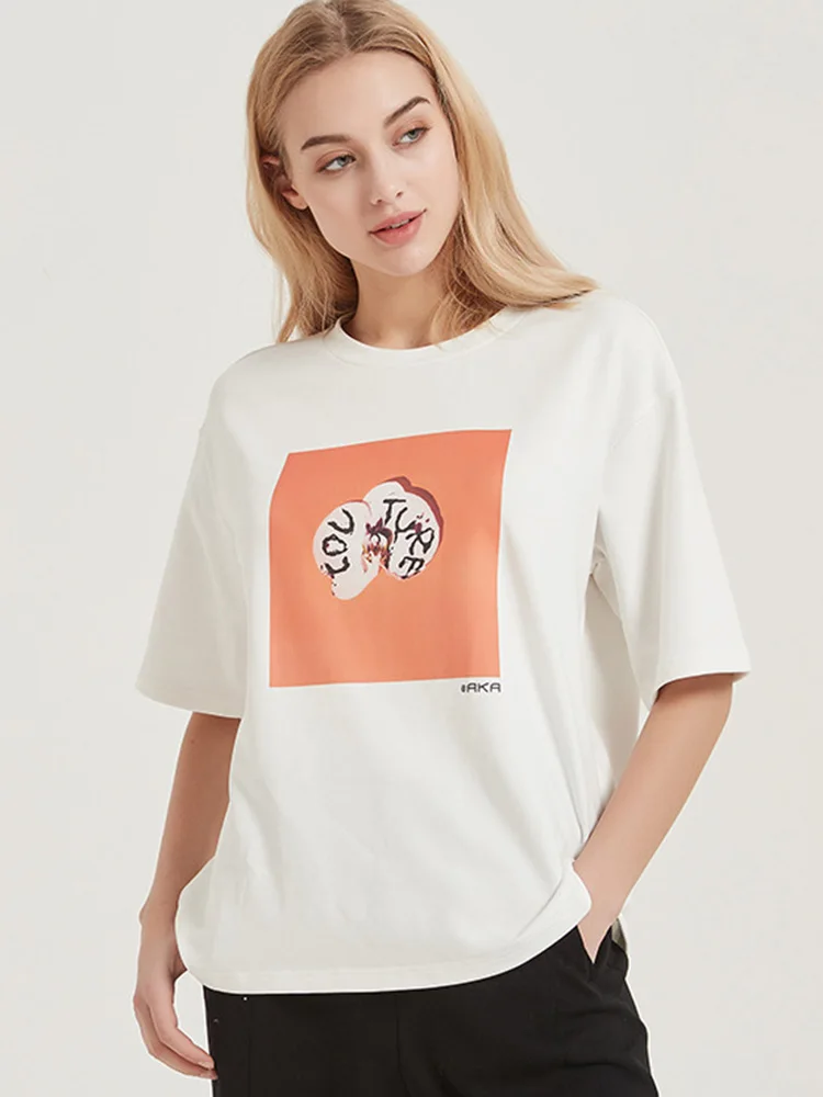 

2020 Spring New Printed T-shirt Female Short-sleeved Cotton European American Fashion Casual Trend Large Size T-shirt Aesthetic