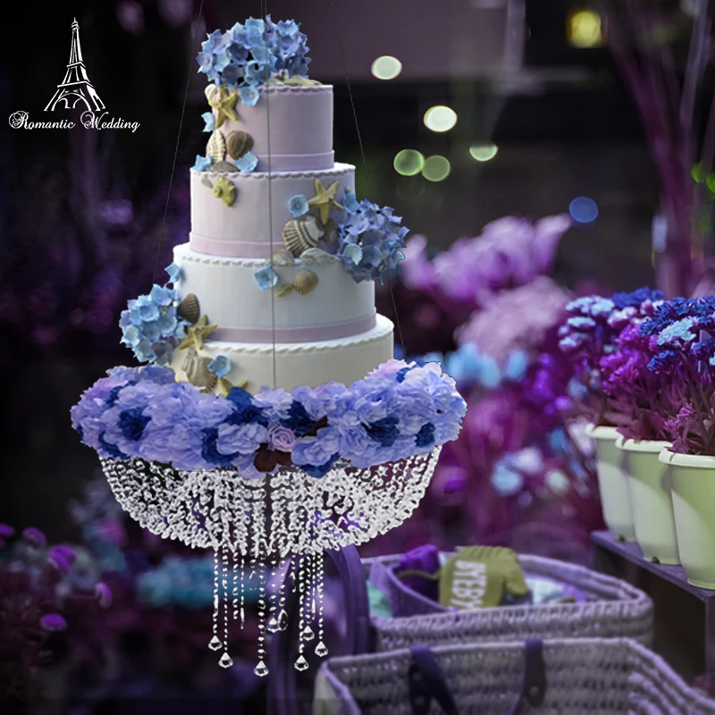 Lustre Romantique En Cristal Transparent Pour Mariage Support Suspendu Pour Balancoire A Gateau Aliexpress