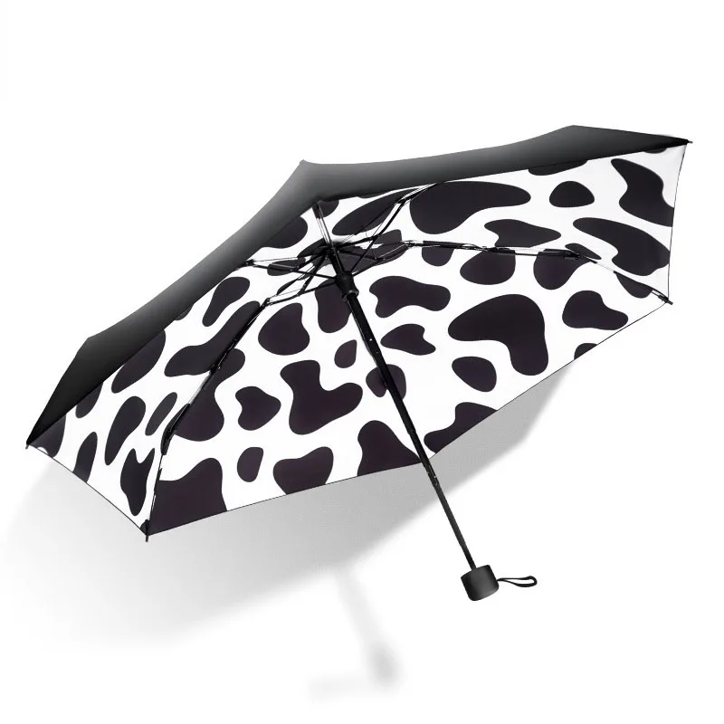 

Black White Pattern Sun Umbrella Mini Portable Sunscreen 8 Bone Manual Umbrella Rainy Days and Sunny Days Dual Purpose